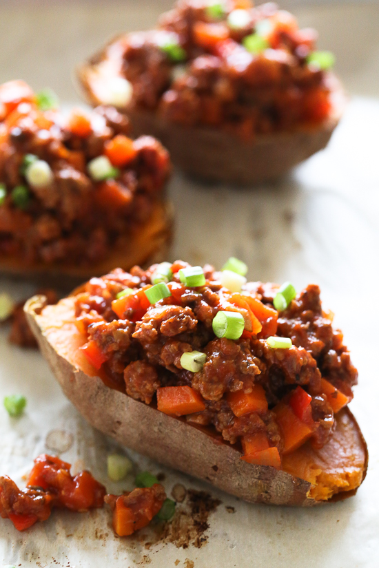 Sloppy Joe Baked Sweet Potatoes