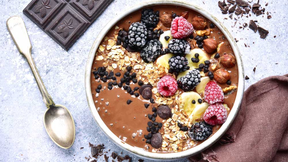 Chocolate Almond Butter Banana Smoothie Bowl