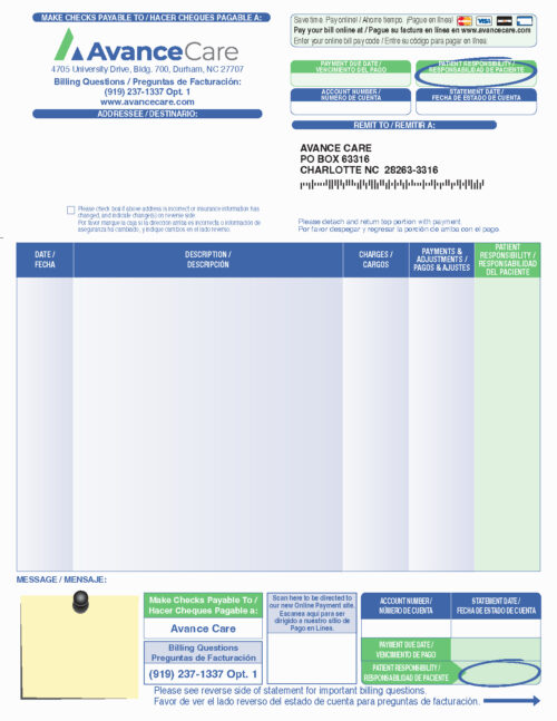 New Avance Care Statement