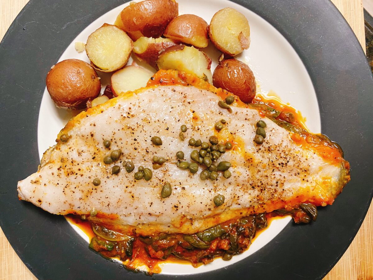 Recipe: White Fish with Capers and Tomato Sauce